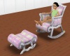 Pink Plaid Rocker Chair