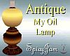 Antique Oil Lamp Yellow