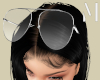 White Aviator Glasses Up