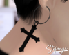S. Cross Earrings Black