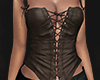 $ tied lace corset brown