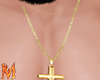 (M) Gold Cross Necklace