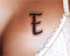 Letter E Breast Tattoo