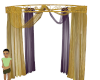 white and gold drapes
