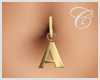 Gold 'A' Belly Piercing