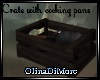 (OD)Crate w/cooking pans