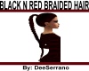 BLACK N RED BRAIDED HAIR