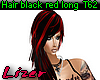 Hair Red Black Long T62