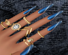 Blue Nails + Rings