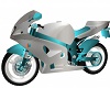 Teal White Motorcycle
