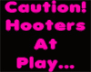 Hooters @ play wall sign