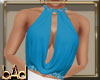 Teal Cowl Gem Top