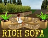 Rich gold & cream sofa