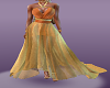 Peach and gold Gown