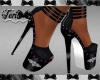 Black Goth Bat Heels