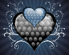 blue grey heart bed