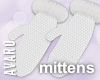 White Knit Mittens