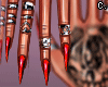 Skull Tattoo+Rings Red