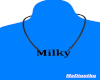 Milky black name necklac