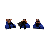 Blue 3 pose bean bag