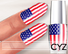 !CYZ US Flag Print Nails