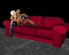 Burgundy kissing couch