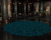 Modern Aqua Round Rug