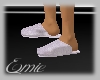 !E! White Plush Slippers