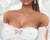 S* White Bow Top