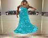 Turquoise Lace Gown