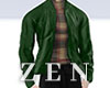 Z ▶ Leather Coat Green