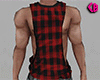 Red Plaid Shirt Tank (M)