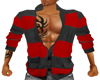 Red Gray Stripe Sweater