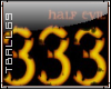 333 half evil sticker
