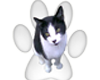 {P}White Cat Paw Sticker