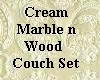 Cream Marble n Wood Set