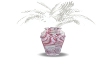 pink vase & white plant