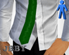 White Shirt W Green Tie