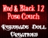 Red & Black 12p Couch