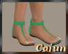 Green Thong Sandals
