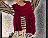 clothes - red scarf