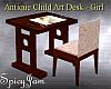 Antq Yng Girl's Art Desk