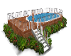 pool with deck n plants