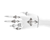 white nails cross rings