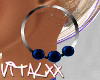 !V Hoop Earrings Blue