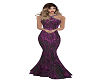 Black Purple Lace Gown