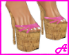 Pink cork sandals