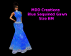 Blue Sequined Gown bm