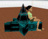(A)Teal Star Couch