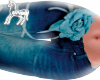 flower tie jeans